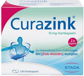 Curazink STADA Hartkapseln mit 15 mg Zink, 100 Stück, glutenfrei und laktosefrei – Bild 1 von 1