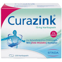 Produktbild von Curazink STADA Hartkapseln mit 15 mg Zink, 100 Stück, glutenfrei und laktosefrei