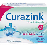 Produktbild von Curazink STADA Zink Kapseln 15 mg glutenfrei und laktosefrei 50 Stück