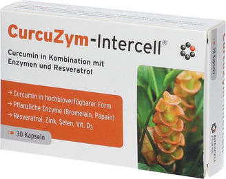 CurcuZym-Intercell Intercell Pharma Multi-Enzym-Komplex Kapseln vegan glutenfrei laktosefrei – Bild 1 von 2