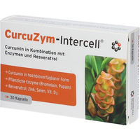 Produktbild von CurcuZym-Intercell Intercell Pharma Multi-Enzym-Komplex Kapseln vegan glutenfrei laktosefrei