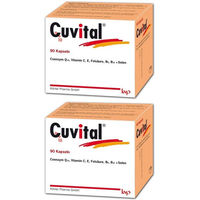 Produktbild von Cuvital Kapseln von Köhler Pharma mit Ubiquinon 180 Kapseln