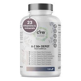 CYB A-Z 50+ Premium Multivitamin- und Mineralstofftabletten mit Lutein für Senioren 120 Stück – Bild 1 von 3