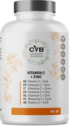 CYB Vitamin C und Zink Tabletten mit Ascorbinsäure vegetarisch glutenfrei laktosefrei 180 Stück – Bild 1 von 1