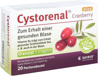 Cystorenal Cranberry plus Granulat mit Kräuter-Komplex und Vitamin B2 und C – Bild 1 von 2