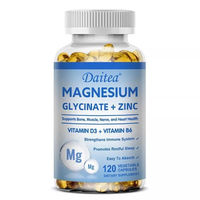 Produktbild von Daitea Magnesium Bisglycinat mit Zink, Vitamin D3 und Vitamin B6, 120 Kapseln