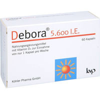 Produktbild von Debora Vitamin D3 5600 IE Kapseln 60 Stück glutenfrei und laktosefrei von Köhler Pharma GmbH