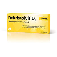 Produktbild von Dekristol Vitamin D3 2000 I.E. Tabletten glutenfrei und laktosefrei 30 Stück