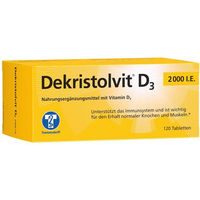 Produktbild von Dekristol Vitamin D3 2000 IE Tabletten 120 Stück glutenfrei laktosefrei ohne Gelatine für Kinder und Erwachsene