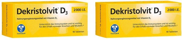 Dekristol Vitamin D3 2000 IE Tabletten 180 Stück glutenfrei laktosefrei ohne Gelatine für Kinder und Erwachsene – Bild 1 von 1