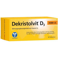 Produktbild von Dekristol Vitamin D3 4000 I.E. Tabletten 90 Stück glutenfrei laktosefrei ohne Gelatine für Kinder und Erwachsene