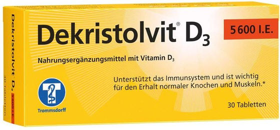 Dekristol Vitamin D3 5600 IE Tabletten 30 Stück glutenfrei laktosefrei ohne Gelatine – Bild 1 von 1