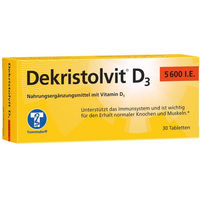 Produktbild von Dekristol Vitamin D3 5600 IE Tabletten 30 Stück glutenfrei laktosefrei ohne Gelatine