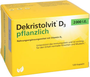 Dekristolvit D3 2000 I.E. Vitamin D3 Kapseln vegan 120 Stück – Bild 1 von 1