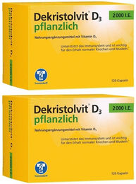 Dekristolvit D3 HÜBNER Naturarzneimittel 2000 IE Kapseln vegan glutenfrei laktosefrei für Erwachsene und Kinder 120 Kapseln – Bild 1 von 1