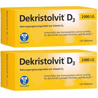 Produktbild von Dekristolvit D3 Hübner Naturarzneimittel Vitamin D3 2000 I.E. Tabletten 240 Stück glutenfrei laktosefrei ohne Gelatine für Kinder Erwachsene und Schwangere sowie Stillende