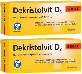 Dekristolvit D3 Mibe GmbH Vitamin D3 5600 IE Tabletten glutenfrei laktosefrei für Erwachsene und Kinder – Bild 1 von 1