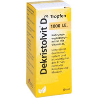 Produktbild von Dekristolvit D3 Tropfen 1000 I.E. 10 ml glutenfrei laktosefrei für Kinder und Erwachsene
