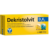 Produktbild von Dekristolvit D3K2 Dermapharm Tabletten 2000 IE vegetarisch glutenfrei laktosefrei 60 Stück