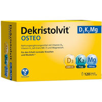 Produktbild von Dekristolvit OSTEO D3K2Mg Kapseln mit Vitamin D3, K2 und Magnesium, 120 Stück, vegetarisch, glutenfrei, laktosefrei und zuckerfrei