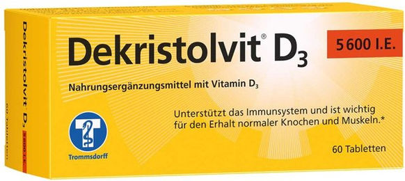 Dekristolvit Vitamin D3 5600 I.E. Tabletten 60 Stück glutenfrei laktosefrei ohne Gelatine – Bild 1 von 1