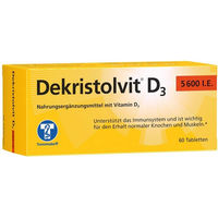 Produktbild von Dekristolvit Vitamin D3 5600 I.E. Tabletten 60 Stück glutenfrei laktosefrei ohne Gelatine