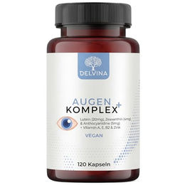 Delvina Augen Komplex PRO Augenvitamine mit Lutein, Zeaxanthin, Anthocyanidinen und Vitaminen, 120 Kapseln, vegan und hochdosiert – Bild 1 von 2