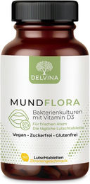 Delvina Mundflora Lutschtabletten mit Vitamin D3 Zitrone Vegan Zuckerfrei Glutenfrei 365 Stück – Bild 1 von 4