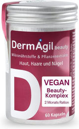 DermAgil beauty Zink Biotin Selen Kombination Kapseln vegan glutenfrei laktosefrei für Erwachsene 60 Kapseln – Bild 1 von 3