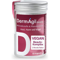 Produktbild von DermAgil beauty Zink Biotin Selen Kombination Kapseln vegan glutenfrei laktosefrei für Erwachsene 60 Kapseln