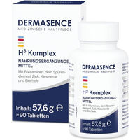Produktbild von DERMASENCE H³ Komplex Tabletten mit Zink, Biotin und Selen vegan und laktosefrei