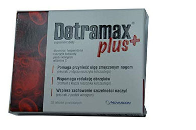 Detramax Venentabletten mit Diosmin, Hesperidin, Weintraubenblätter und Weintraubenkerne, 60 Stück, pflanzlicher Ursprung – Bild 1 von 1