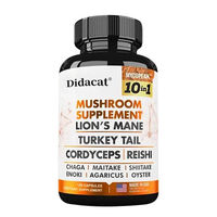 Produktbild von Didacat Mushroom Complex 11500mg Kräuter-Komplex mit Lions Mane, Cordyceps, Reishi und Chaga Kapseln 120 Stück