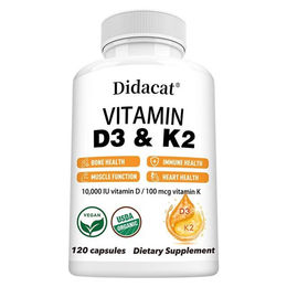 Didacat Vitamin D3 + K2 Nahrungsergänzungsmittel 120 Kapseln – Bild 1 von 2