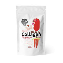 DIET-FOOD Collagen Beauty Shake Erdbeere Pulver mit Vitamin C ohne Zusatzstoffe 200 g – Bild 1 von 1