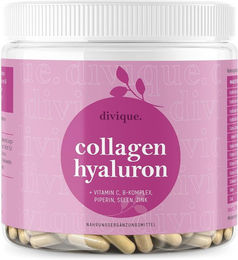 Divique Collagen Hyaluron Kapseln ohne Zusatzstoffe mit Typ I, II und III Kollagen – Bild 1 von 2