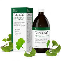 Produktbild von doc nature's GINKGO+ Mentalstark Elixier mit Ginkgo Biloba, Ginseng-Extrakt und Vitamin B Komplex, vegan und laktosefrei, 1000 ml