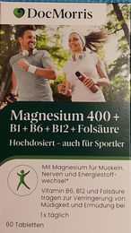 DocMorris Magnesium 400 mg Trio mit B-Vitaminen und Folsäure – 3 x 60 Tabletten für Sportler – Bild 1 von 5