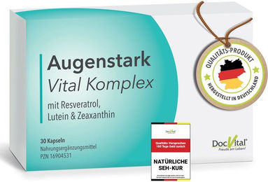 DocVital Augenvitamine Vital Komplex mit Lutein Zeaxanthin und Vitamin A hochdosiert 30 Kapseln – Bild 1 von 1