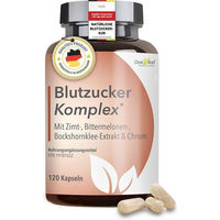 Produktbild von DocVital Blutzucker Komplex Mineralstoff-Komplex mit Ceylon Zimt, Chrom und Magnesium, vegane Kapseln, 120 Stück