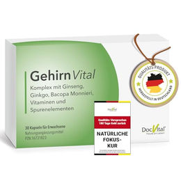 DocVital Kräuter-Komplex Ginseng Ginkgo Brahmi Kapseln pflanzlicher Ursprung – Bild 1 von 3