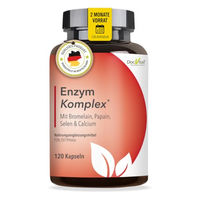 Produktbild von DocVital Multi-Enzym-Komplex mit 800 mg Bromelain, Papain, Rutin, Selen und Calcium, 120 Kapseln, vegan, glutenfrei und laktosefrei