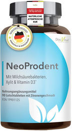 DocVital NeoProdent Mundhygiene Lutschtabletten mit Xylit und Probiotika, vegan, zuckerfrei und glutenfrei, 90 Stück – Bild 1 von 5