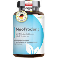 Produktbild von DocVital NeoProdent Mundhygiene Lutschtabletten mit Xylit und Probiotika, vegan, zuckerfrei und glutenfrei, 90 Stück