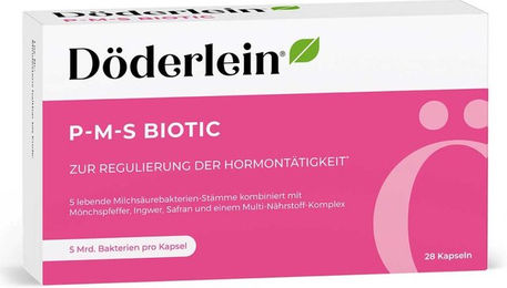 DÖDERLEIN P-M-S Biotic Laktobazillen und Mönchspfeffer Kapseln vegan und glutenfrei für Frauen – Bild 1 von 2