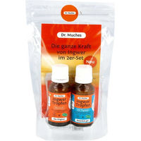 Produktbild von Doktor Muches Ingwertropfen und Ingwertropfen mit Thymian Set, vegan, zuckerfrei, laktosefrei und glutenfrei