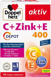 Doppelherz aktiv C + Zink + E 400 Depot Tabletten 40 Stück – Bild 1 von 2