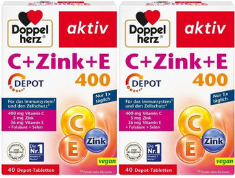 Doppelherz aktiv C + Zink + E 400 DEPOT Tabletten mit Ascorbinsäure – Bild 1 von 1
