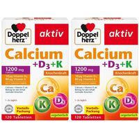 Produktbild von Doppelherz aktiv Calcium + D3 + K Tabletten mit 1200 mg Calcium für Frauen, Schwangere und Stillende 120 Tabletten