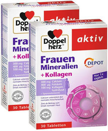 Doppelherz aktiv Frauen Mineralien und Kollagen DEPOT Doppelpack Tabletten für Frauen – Bild 1 von 1